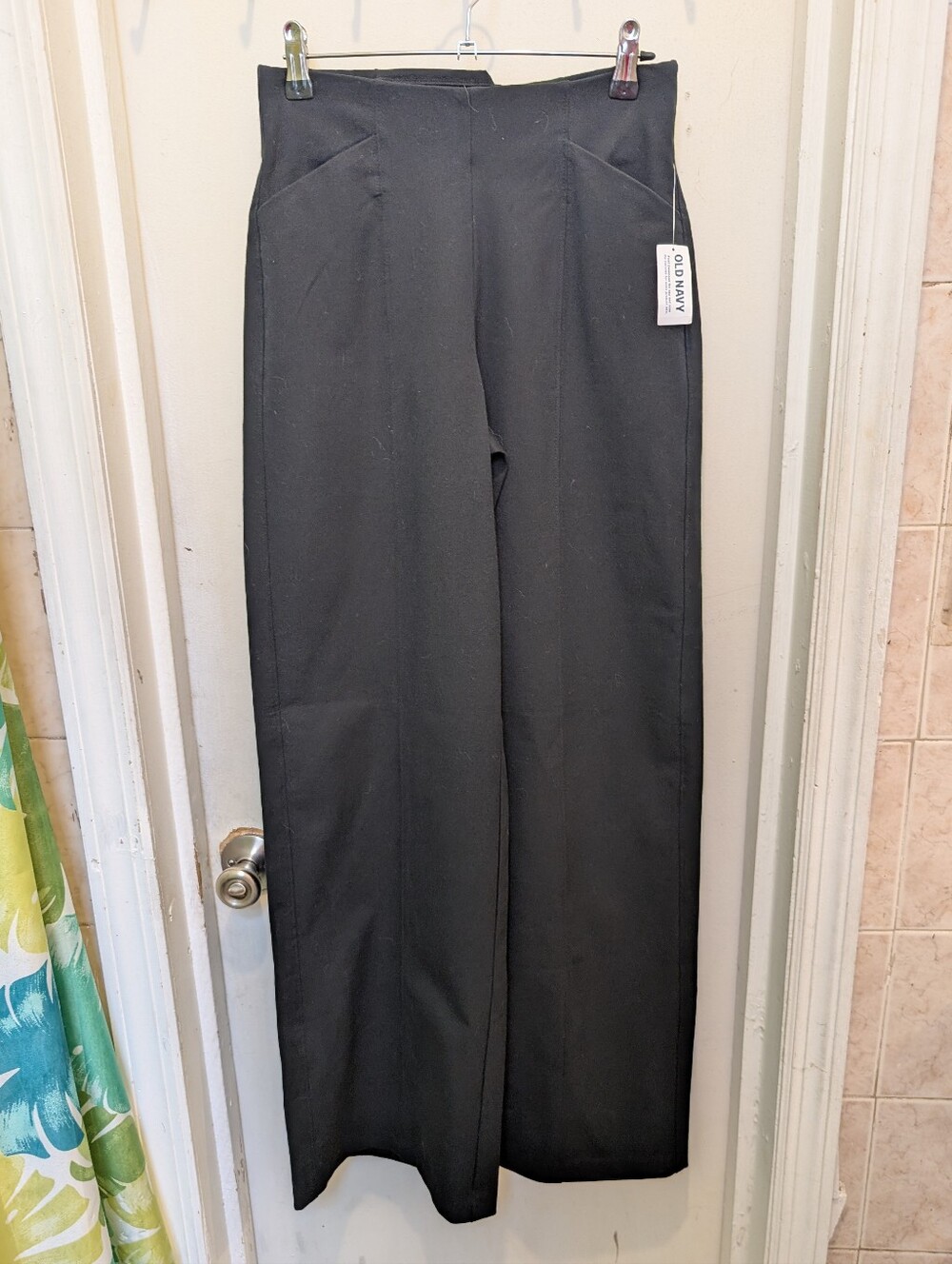 Old Navy Black Pixie Wide Leg Pants High-Rise Comfort Waistband Business Casual